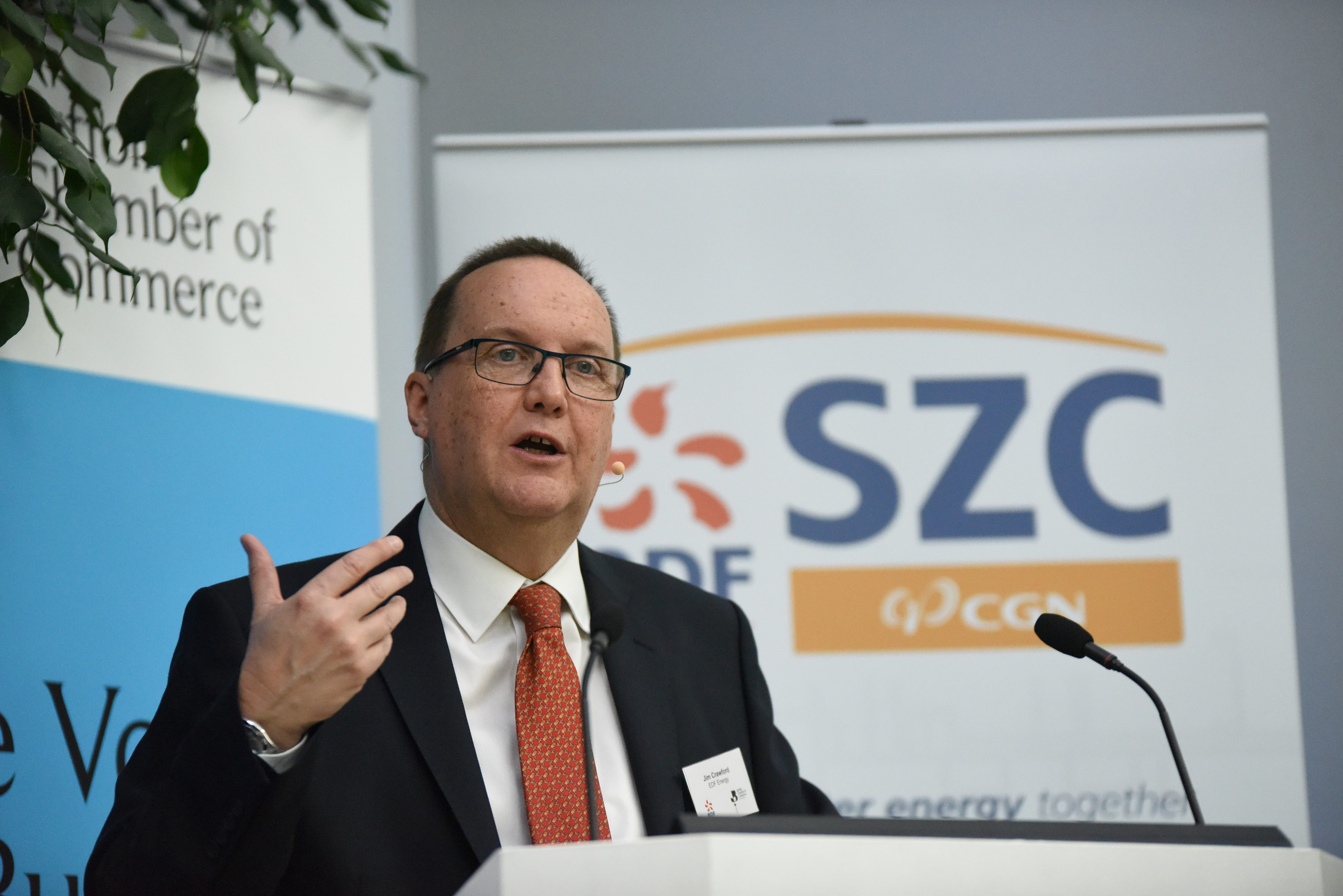 Jim Crawford, Sizewell C project development director speaking at a Suffolk Chamber event - Photo - Spring 